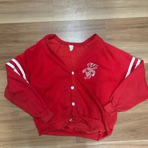 Wmns vintage red Wisconsin cardigan xl